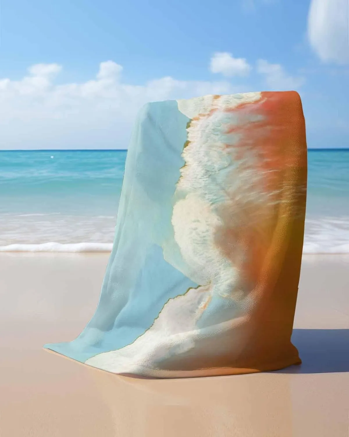 Quick-Drying Microfiber Beach Towel, Summer Ocean Vacation Beach Soft Absorbent Bath Shower Towels, Orange Lightweight Portable Towel/Blanket for Travel/Swimming Pool/Camping/Yoga/Gym，35x70 Inch