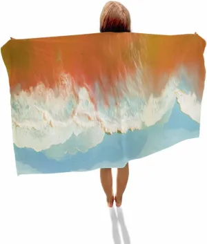 Quick-Drying Microfiber Beach Towel, Summer Ocean Vacation Beach Soft Absorbent Bath Shower Towels, Orange Lightweight Portable Towel/Blanket for Travel/Swimming Pool/Camping/Yoga/Gym，35x70 Inch