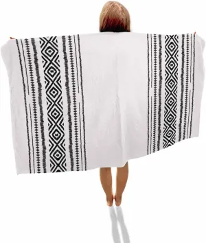 Quick-Drying Microfiber Beach Towel, Vintage Bohemian Soft Absorbent Bath Shower Towels, Black Abstract Art Lightweight Portable Towel/Blanket for Travel/Swimming Pool/Camping/Yoga/Gym，35x70 Inch