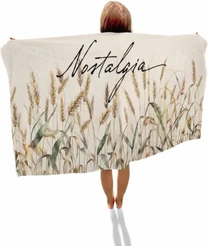 Quick-Drying Microfiber Beach Towel, Vintage Wheat Soft Absorbent Bath Shower Towels, Farmhouse Rustic Country Lightweight Portable Towel/Blanket for Travel/Swimming Pool/Camping/Yoga/Gym，35x70 Inch