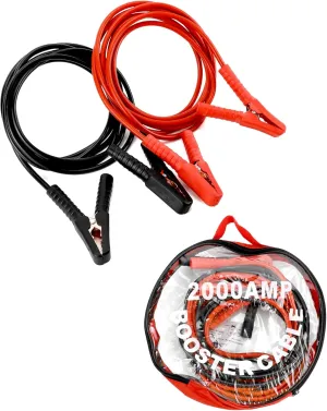 QWORK Heavy-Duty Jump Starter Cables 13ft 2000A Peak Current - Automotive Booster Cables for Jump Starting Dead Cars,Weak Batteries, Jumper Cables Kit with Carry Bag, for Car, SUV and Trucks