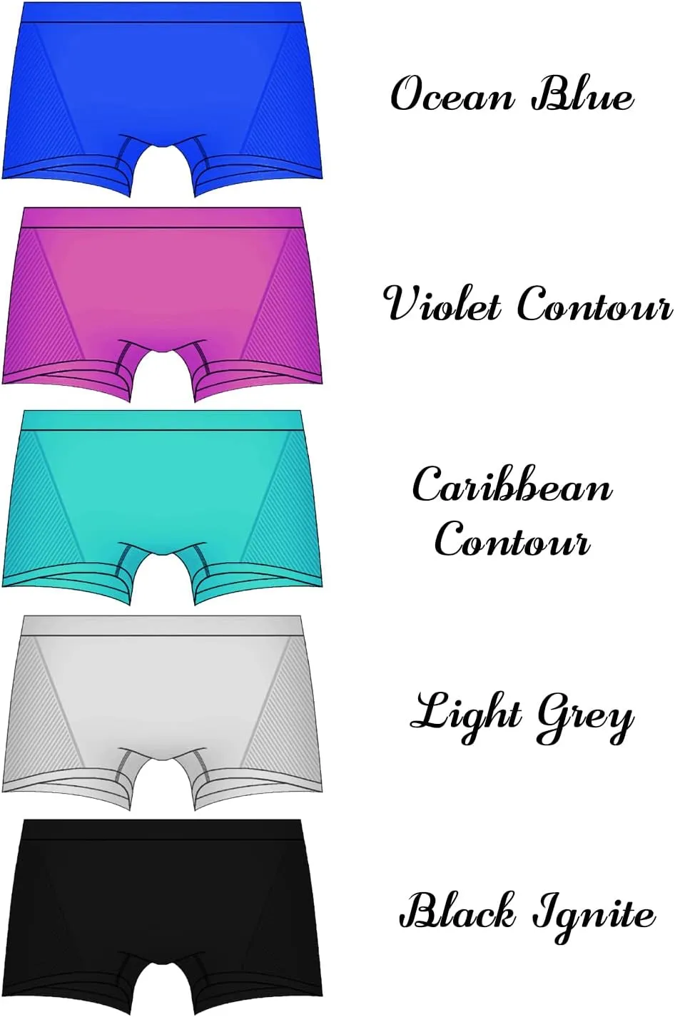 R RUXIA Women's Boyshort Panties Seamless Nylon Underwear Stretch Boxer Briefs 5 Pack