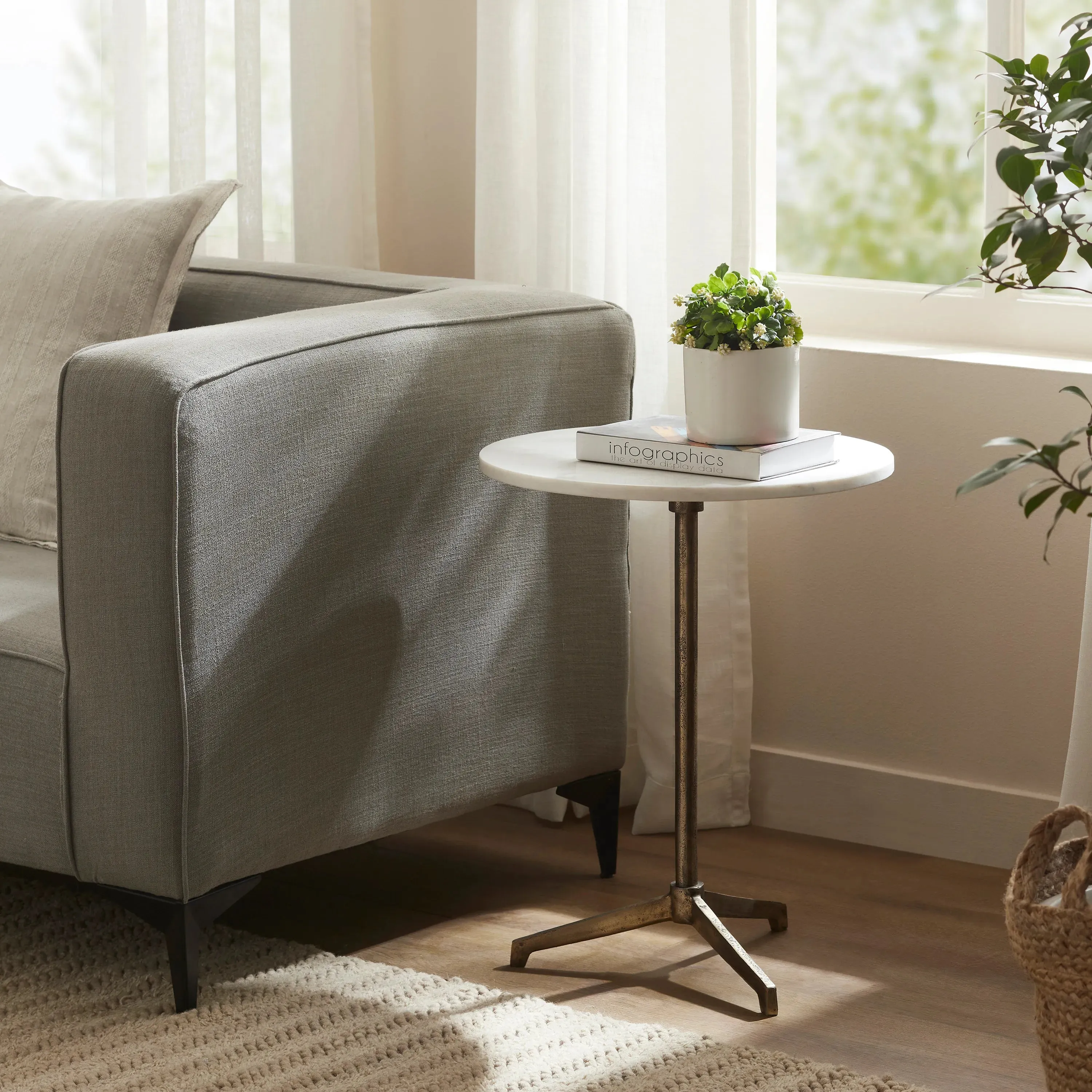 Rachel Side Table | Antiqued Brass