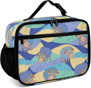 Rams Graze Reusable Lunch Box Insulated Lunch Bag Cooler Bag Lunchbox Meal Food Container Tote Bag for Women Kids Girls Boy School Camping Hiking Picnic Beach Travel