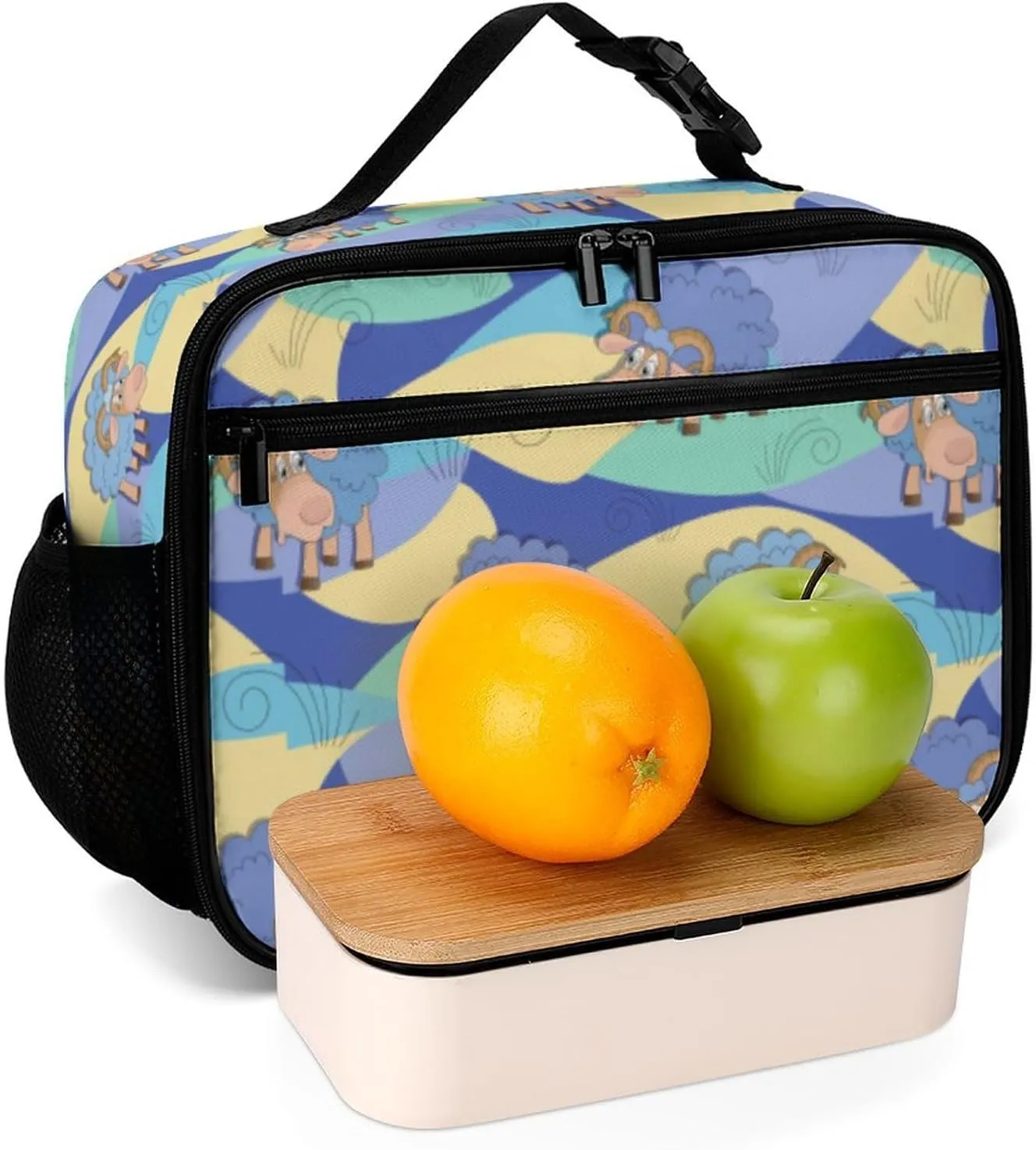 Rams Graze Reusable Lunch Box Insulated Lunch Bag Cooler Bag Lunchbox Meal Food Container Tote Bag for Women Kids Girls Boy School Camping Hiking Picnic Beach Travel