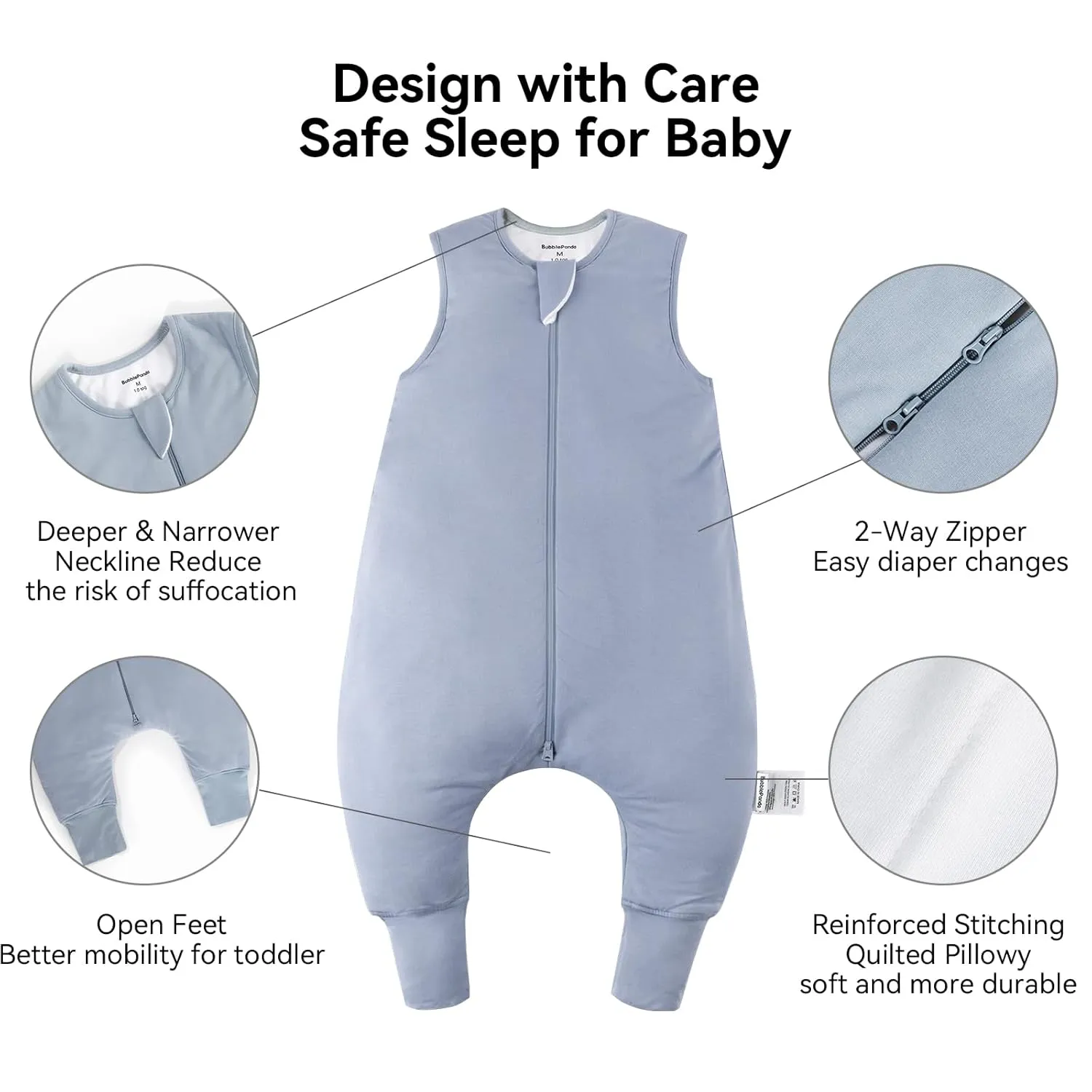 Rayon Made from Bamboo Toddler Sleep Sack with Feet 1.0 Tog Ultra Soft Toddler Sleeping Sack 3t-4t Sleep Bag Walker Quilted Wearable Blanket with Legs 2-Way Zipper Lightweight Extra Long
