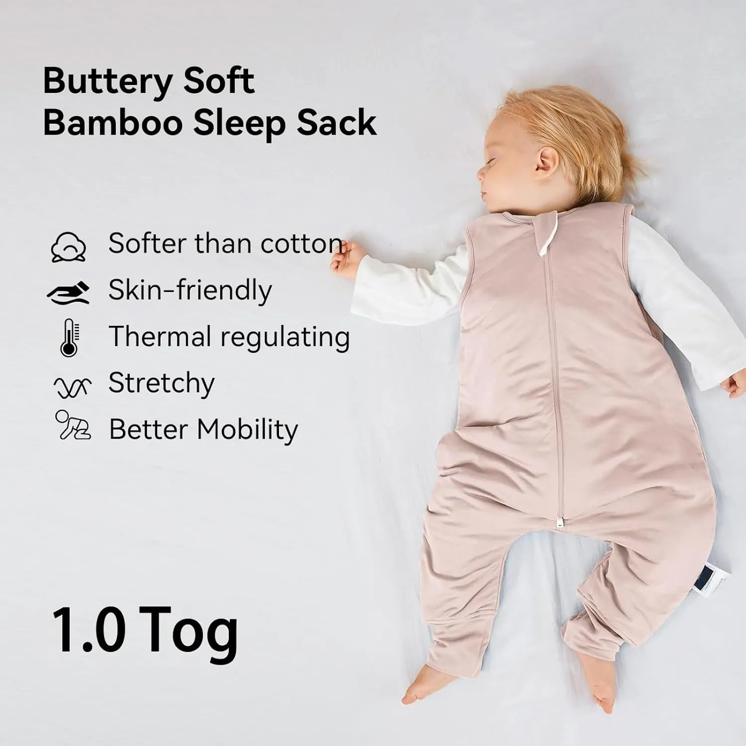 Rayon Made from Bamboo Toddler Sleep Sack with Feet 1.0 Tog Ultra Soft Toddler Sleeping Sack 3t-4t Sleep Bag Walker Quilted Wearable Blanket with Legs 2-Way Zipper Lightweight Extra Long