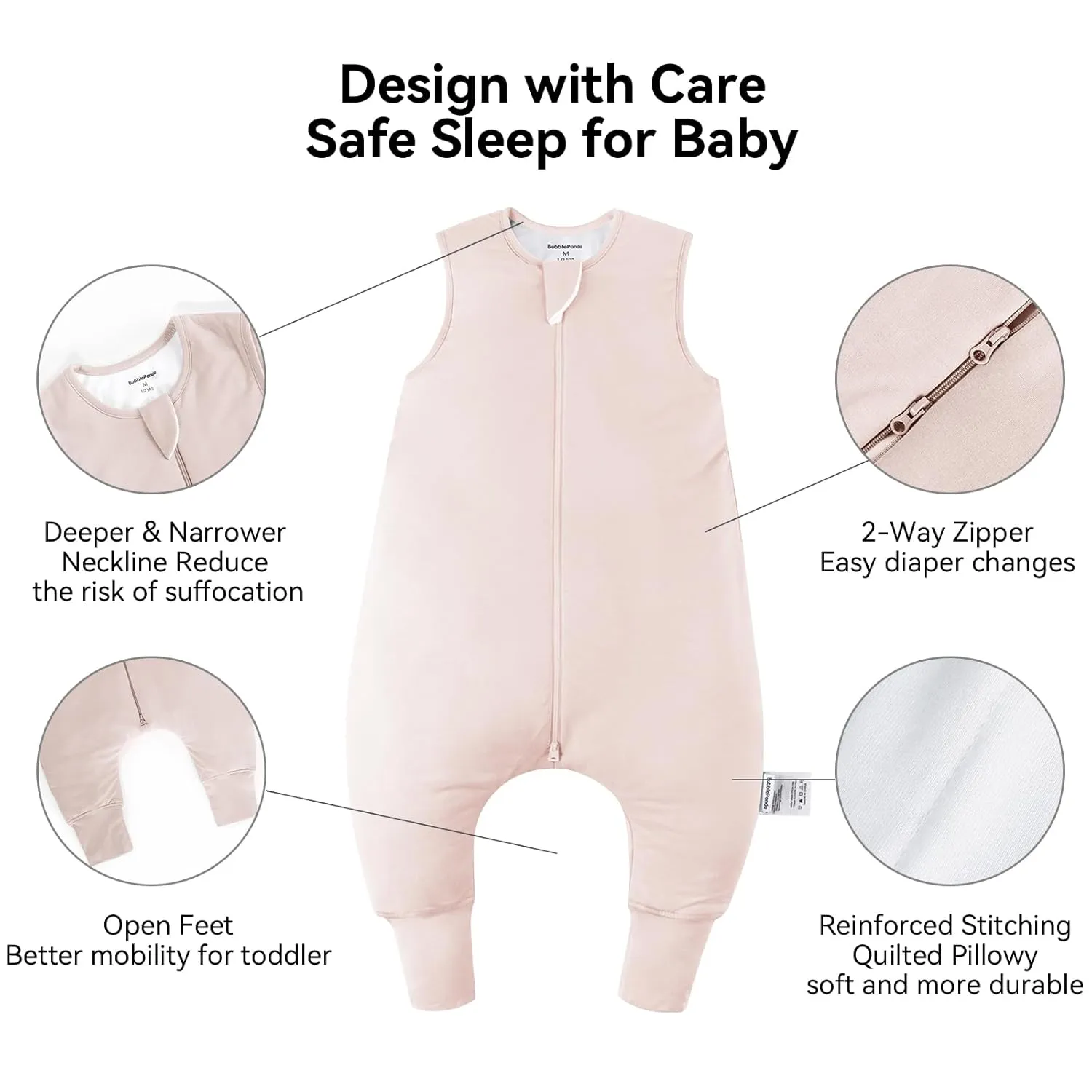 Rayon Made from Bamboo Toddler Sleep Sack with Feet 1.0 Tog Ultra Soft Toddler Sleeping Sack 3t-4t Sleep Bag Walker Quilted Wearable Blanket with Legs 2-Way Zipper Lightweight Extra Long