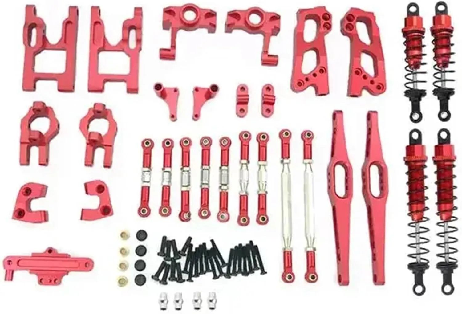RC Upgrade Parts for Feiyue for FY03 for WLtoys 12428 12423 for 1/12 RC for Buggy Car Parts Upgrade Accessories Kit Shock Absorbers(Red)