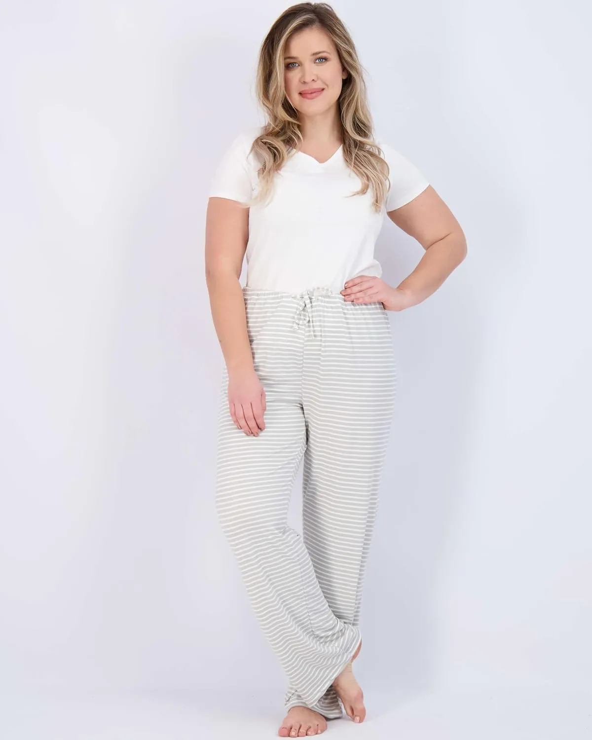 Real Essentials 3 Pack: Women’s Ultra-Soft Comfy Pajama Lounge Pants Sleepwear (Available in Plus Size)