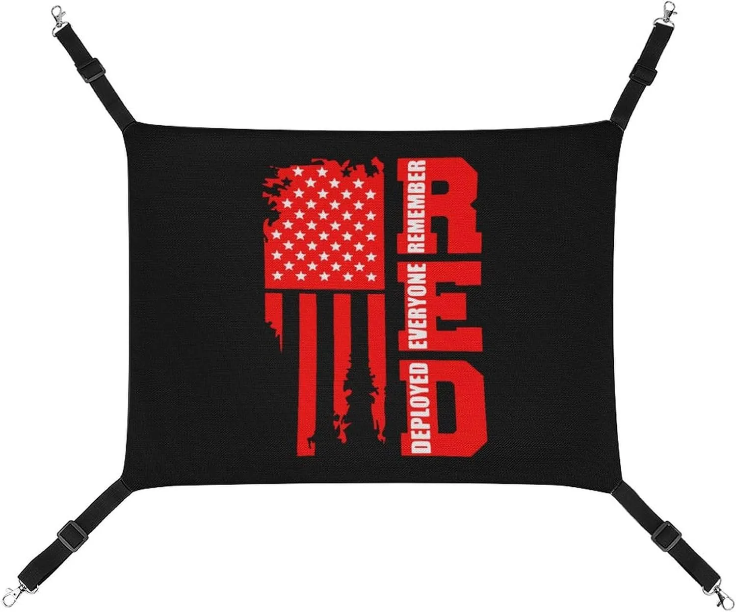 R.E.D Remember Everyone Deployed Red Friday 4 Cat Hanging Hammock Soft Breathable Pet Cage Dog Hammock with Adjustable Straps and Metal Hooks