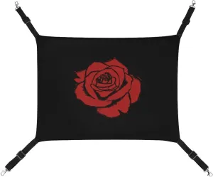 Red Rose Hanging Cat Bed Soft Breathable Pet Hammock for Cage Pet Sleeper for Kitten Ferret Puppy Rabbit