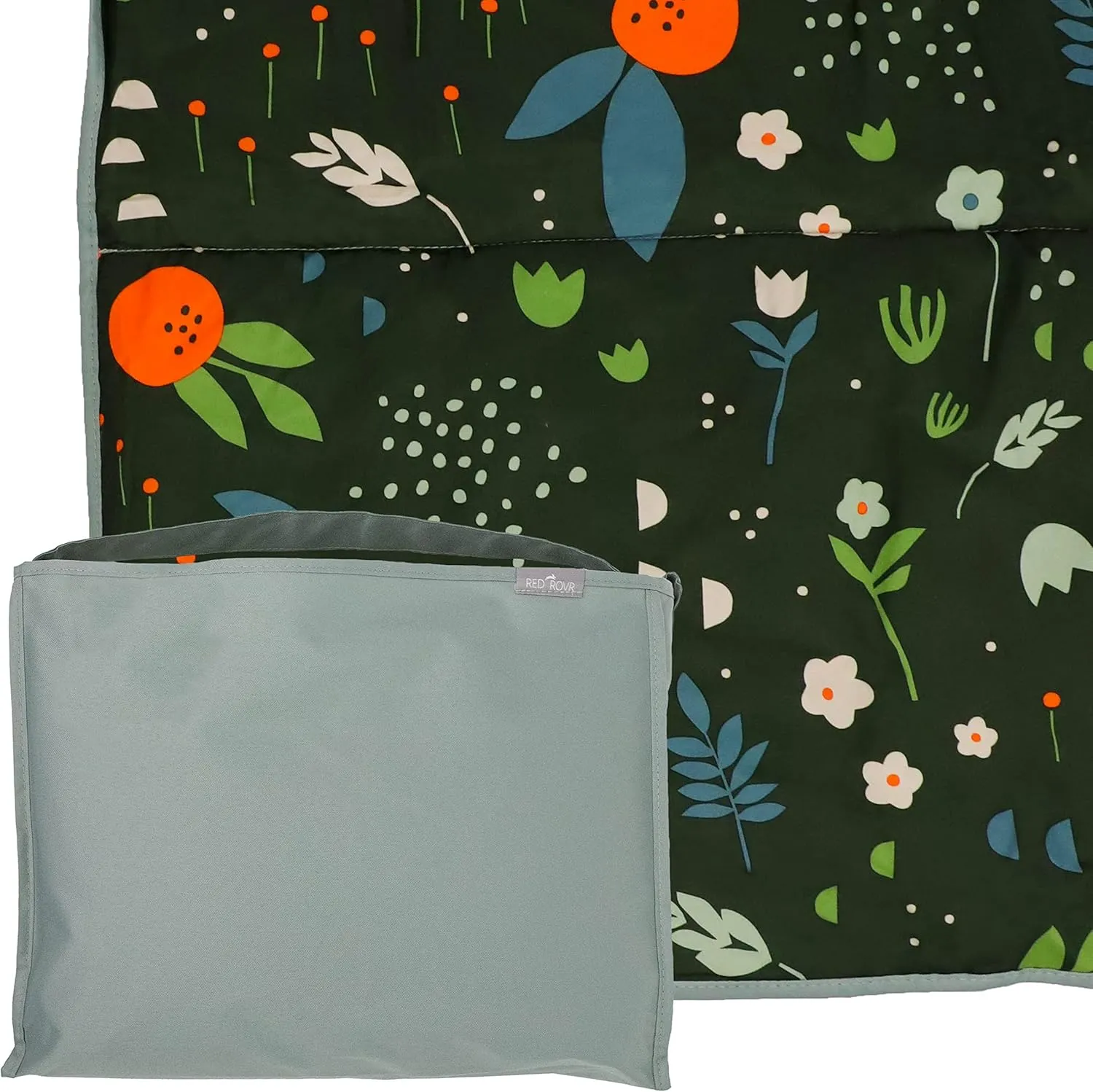 RED ROVR Adventure Blanket | Foldable Outdoor Mat Fits Inside Easy-to-Carry Tote Bag | Beach, Picnic, Grass | Shoulder Strap & Exterior Pocket | 100% Soft Polyester | Large, 5’ x 6’