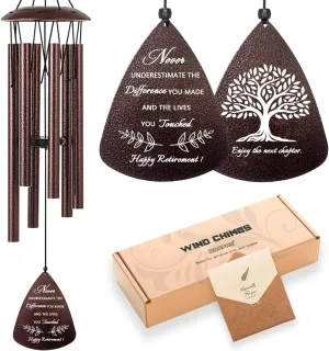 Retirement Gift for Woman Men, 32" Wind Chimes Retirement Gifts, Happy Retirement Gifts for Coworker Colleague Boss Teachers Nurses Friends, Going Away Gifts Retirement Decorations