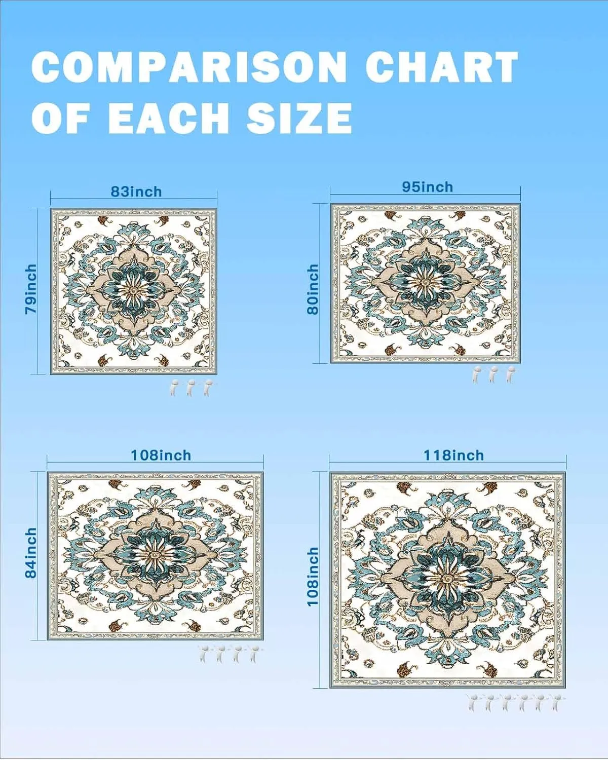 Retro Beach Blanket Waterproof Sandproof 83"x79", Bohemia Abstract Flower Oversized Beach Mat with 4 Corner Sand Pocket & 4 Stakes, Compact Outdoor Picnic Mat for Camping Travel Festivals