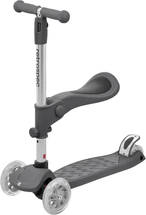 Retrospec Chipmunk Plus Kids’ Kick Scooter 3  Years - Height Adjustable 3 Wheel Scooters - Learn to Steer, Foldable Seat, LED Lights, & No-Slip Deck