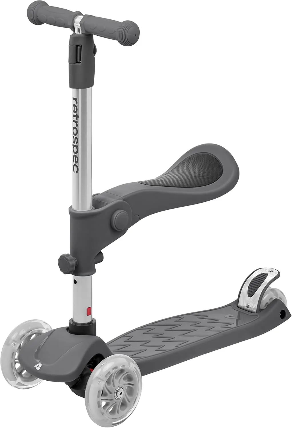 Retrospec Chipmunk Plus Kids’ Kick Scooter 3  Years - Height Adjustable 3 Wheel Scooters - Learn to Steer, Foldable Seat, LED Lights, & No-Slip Deck