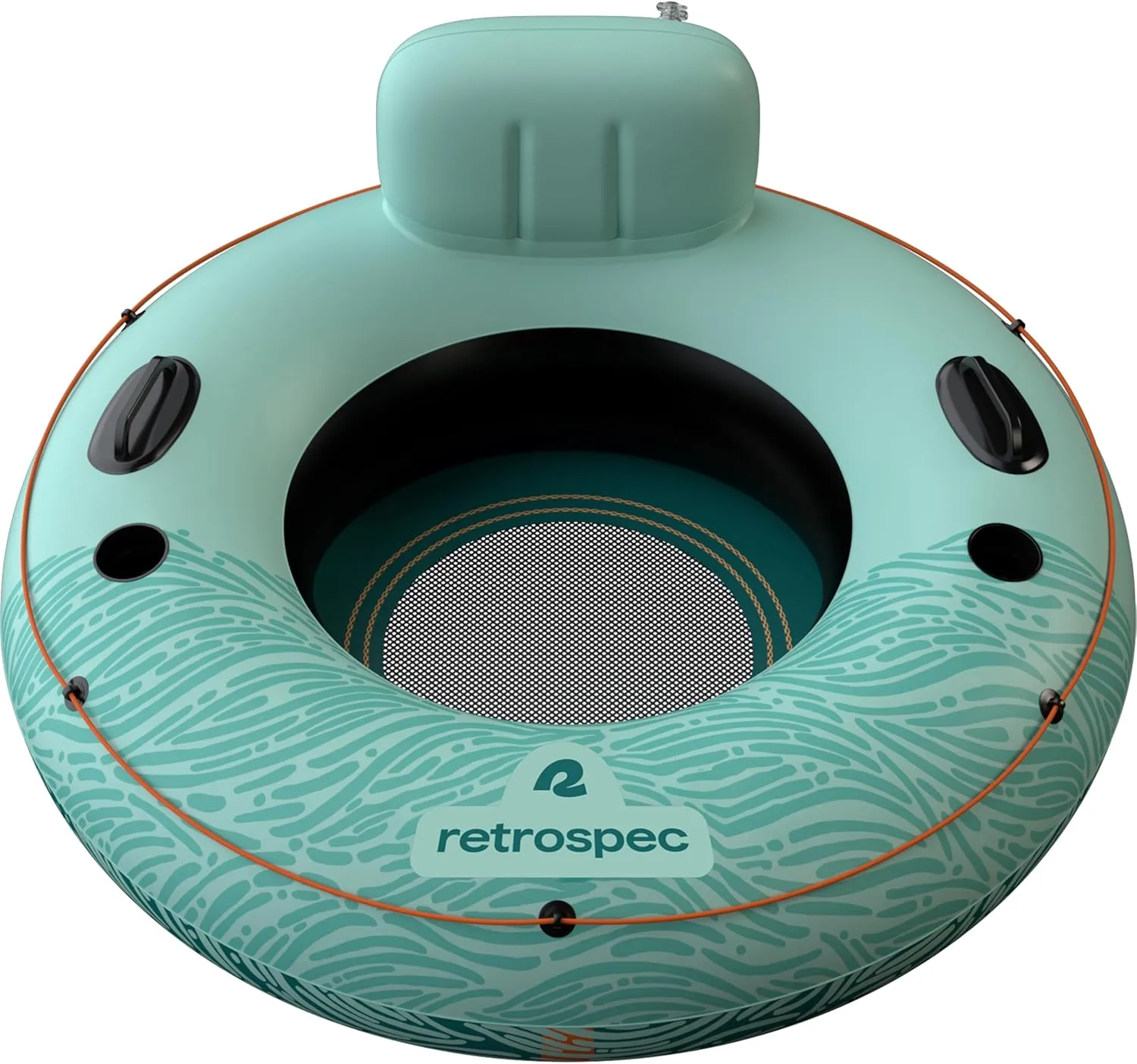 Retrospec Siesta Float 48" Inflatable River Tube | Heavy-Duty Water Float w/Backrest & Cup Holders | 300 lbs | Repair Kit | Pool, Lake & River