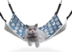 Reversible Cat Hammock, Double-Sided Hanging Pet Cage Hammock Bed for Cats, Small Animals