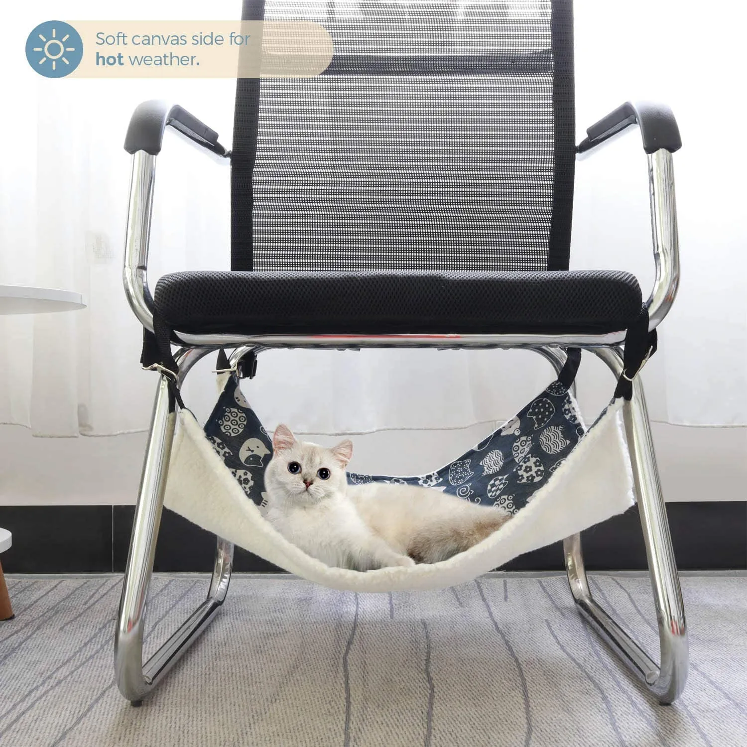 Reversible Cat Hammock, Double-Sided Hanging Pet Cage Hammock Bed for Cats, Small Animals