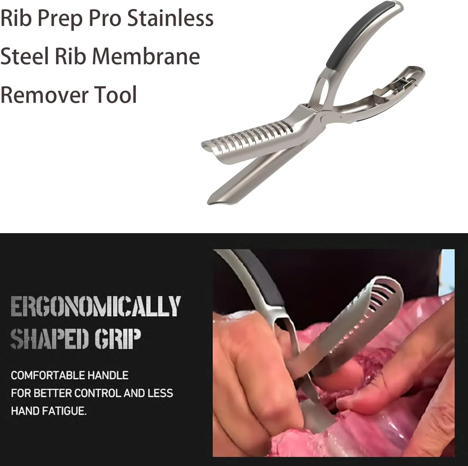 Rib Membrane Remover Stainless Steel Tool Kit - The Ultimate Rib Prep Tool for BBQ Enthusiasts - Ergonomic Design for Easy Membrane Removal - Dishwasher Safe BBQ Accessories (3 PCS)