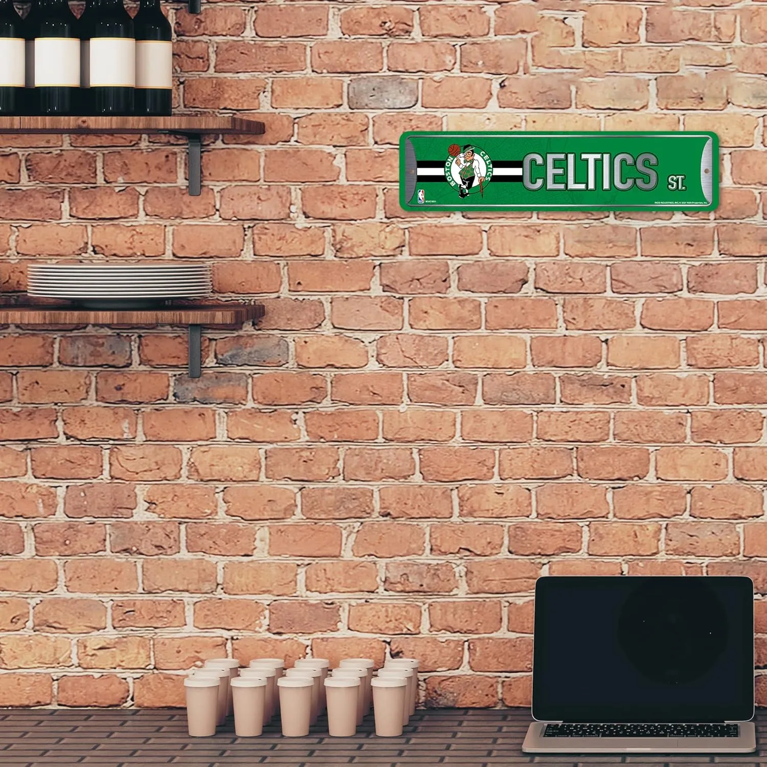 Rico Industries NBA Metal Street Sign Metal Street Sign 4" x 15" Home Décor - Bedroom - Office - Man Cave
