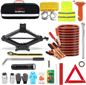 Roadside Emergency Kit with Scissor Jack for Car Safety Kit Emergency Roadside Kit for Car