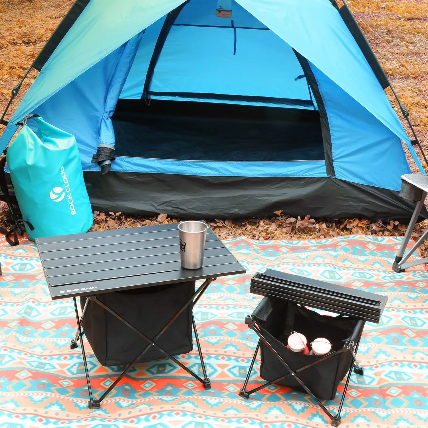 ROCK CLOUD Portable Camping Table Ultralight Aluminum Camp Table with Storage Bag Folding Beach Table for Camping Hiking Backpacking Outdoor Picnic, Limited Edition Tabletop