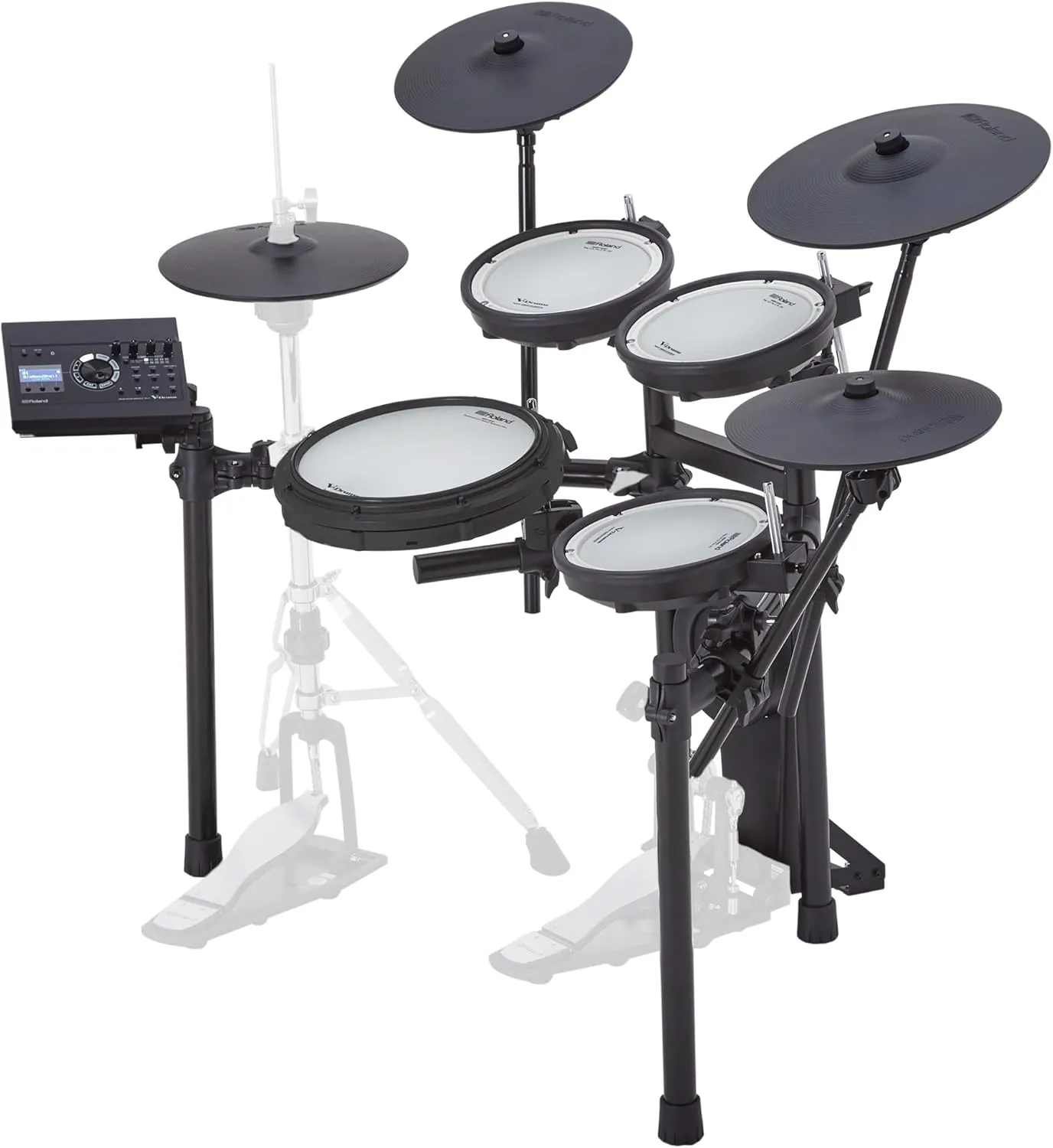 Roland V Quiet 5-Piece Electronic Crashes, Ride & Hi-Hat Mounted on Acoustic Stand TD-17KVX2 Ultimate Generation 2 Drums Kit