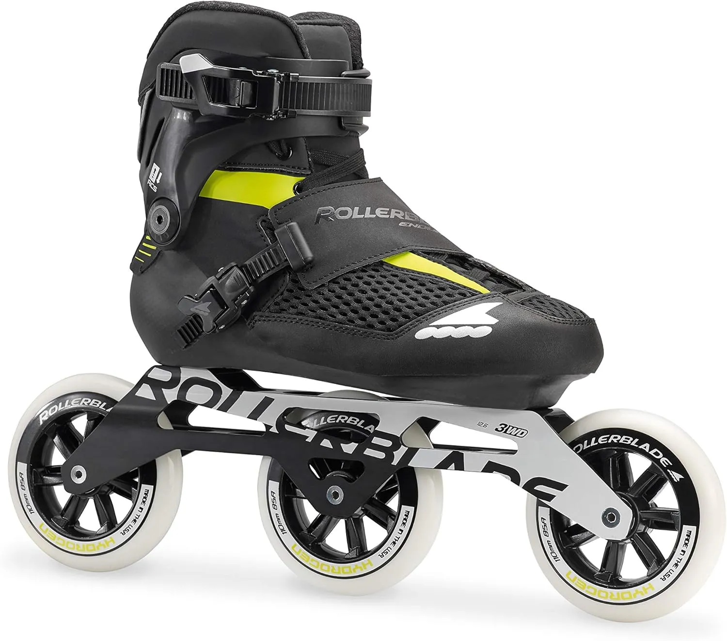 Rollerblade Endurace Elite 110 Unisex Adult Fitness Inline Skate, Black and Lime, Premium Inline Skates
