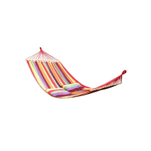 Rootz Hammock - Swing Bed - Hanging Chair - Cotton Polyester Blend - Relaxation - Stability - Portable - 210cm x 150cm - Fresh and Cheerful Colors