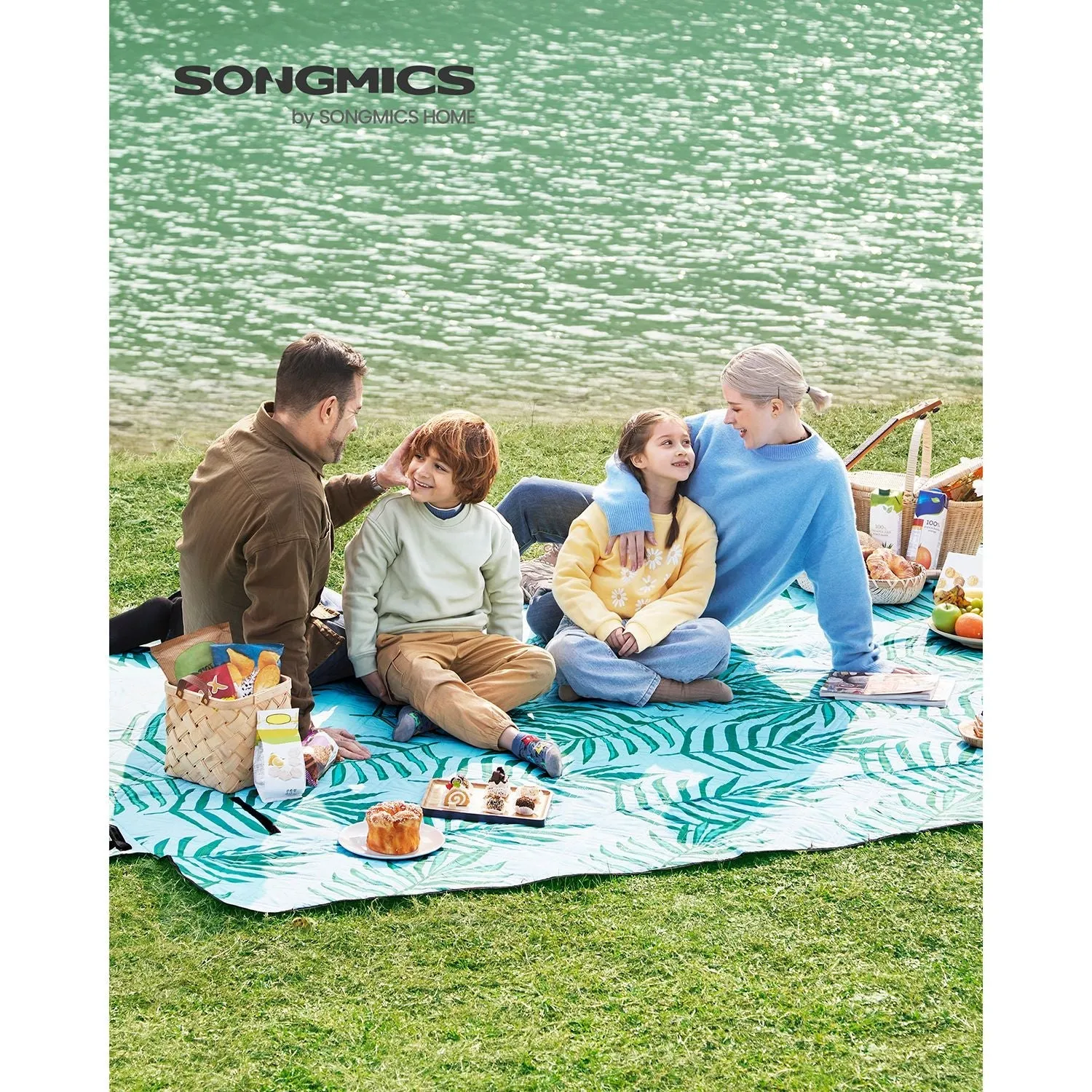 Rootz Picnic Blanket - Beach Mat - Outdoor Rug - Water-Resistant - 300cm x 200cm unfolded - 42cm x 19cm x 19cm folded dimensions