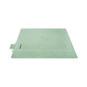 Rootz Picnic Blanket - Outdoor Mat - Beach Rug - Waterproof - Lightweight - Portable - Mint Green with Tropical Fern - 300cm x 200cm - 42cm x 19cm x 19cm