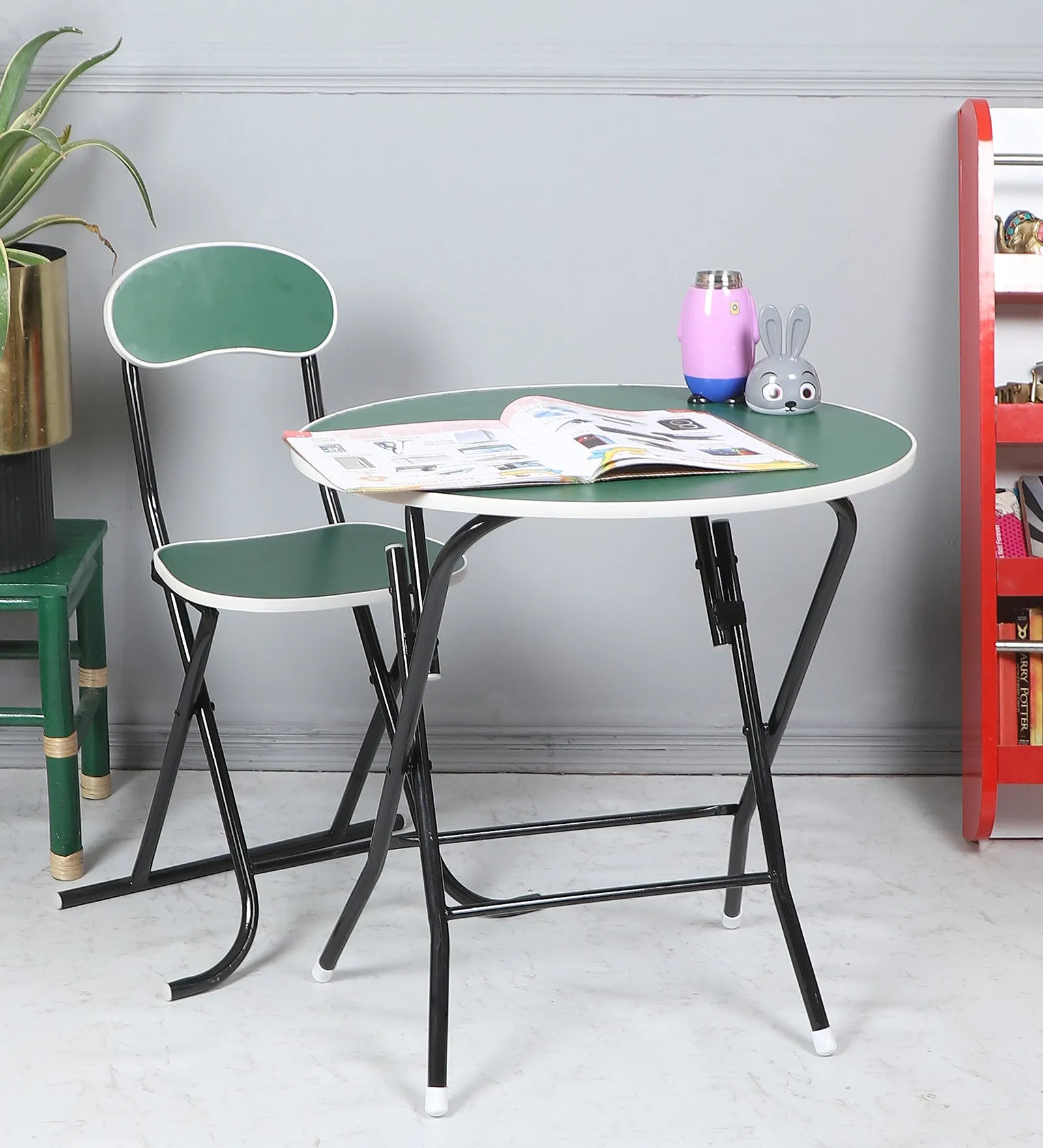 Round Foldable Desk & Chair Set