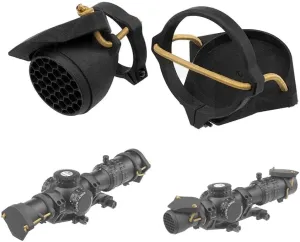 Round Meshy Cover Killflash Hex Caps Part Kit For 34mm Tube Scopecap Pro Scope Lens Cover With Rear Cap & Shock Cord Combo，Eyepiece Protect Cover，Anti-Reflection Device，Nylon Polymer 3D Print Made