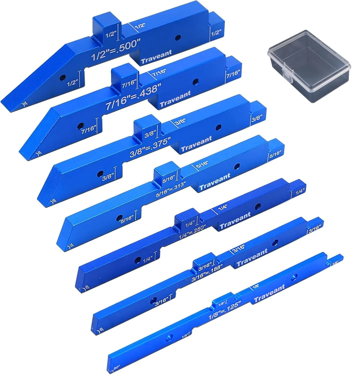 Router Table Set Up Bars, 7PCS Aluminum Precision Block Height Gauge Set for Woodworking Table Saw Accessories Angle Depth Thickness Router Gauge Set Up Carpenter Measuring Tools for Men