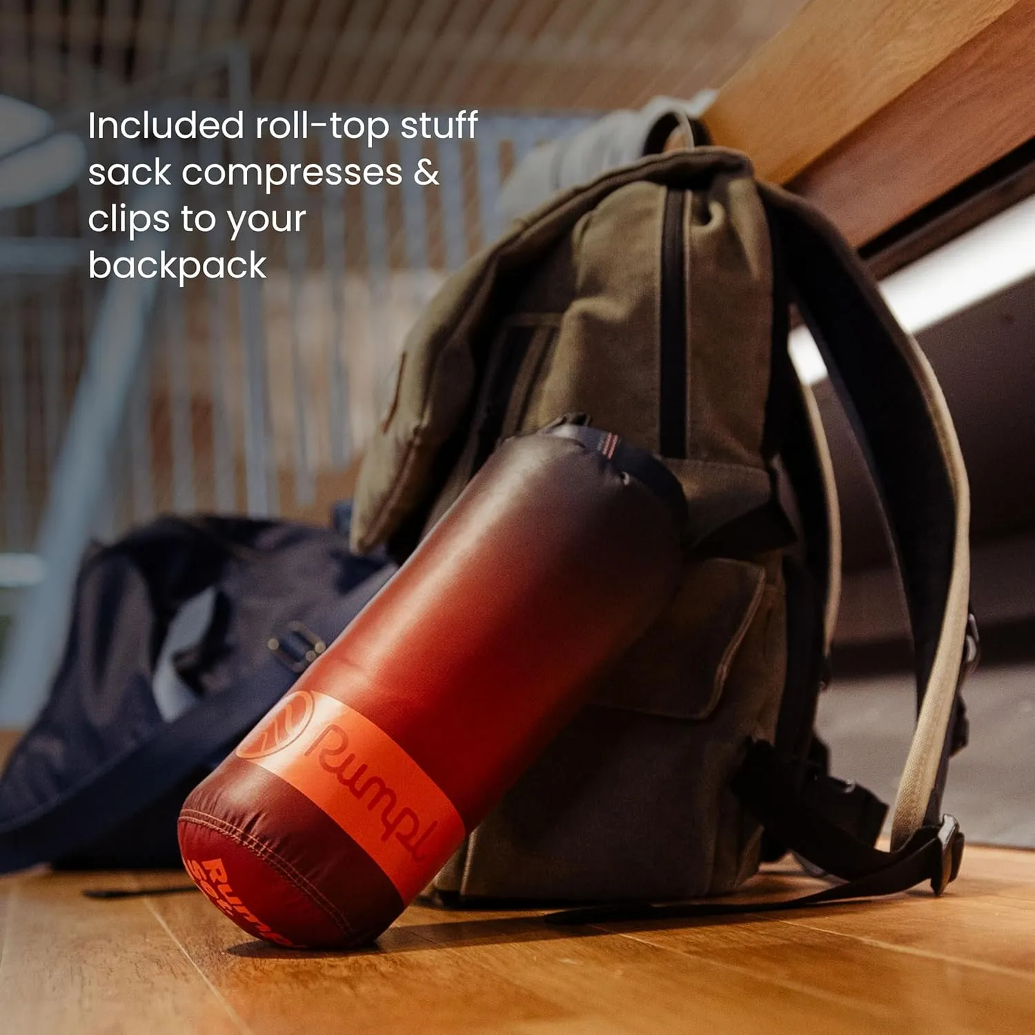Rumpl Travel Puffy Blanket, Ultra-Packable Travel-Size Warmth and Comfort, Deepwater