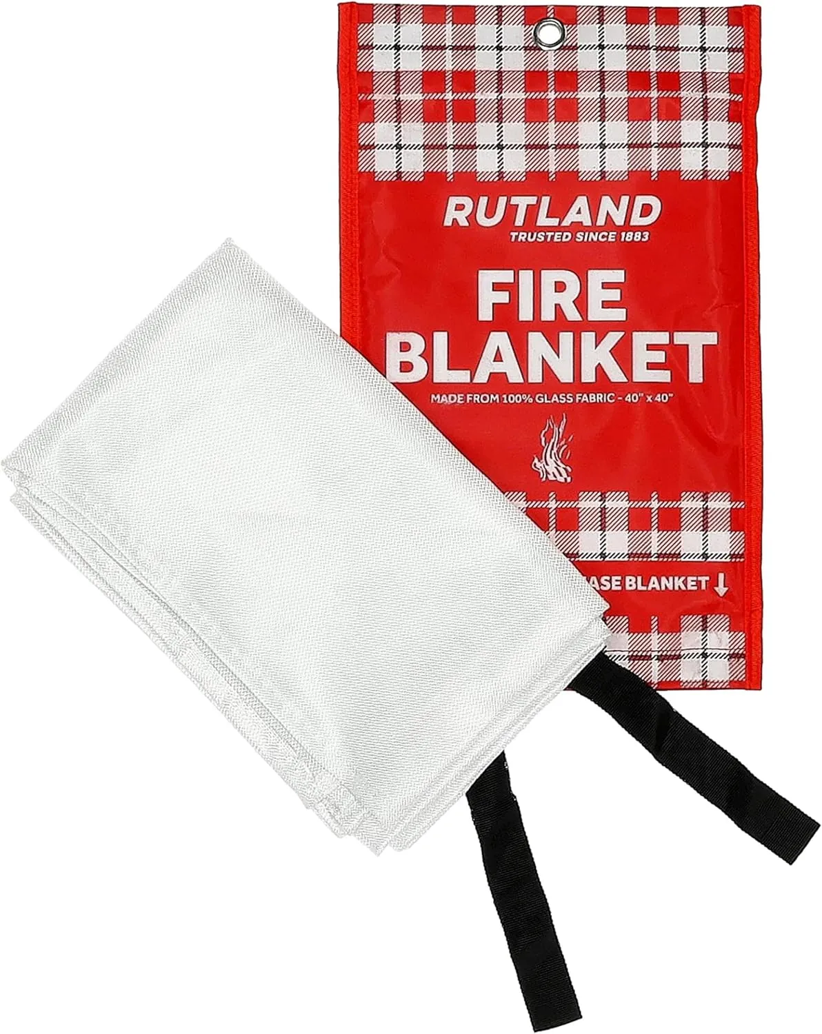 Rutland Fire Blanket for Home and Kitchen Emergency - 4 Pack, 40" x 40" - Fiberglass Fire Suppression Blanket Safety for Grilling, Camping and Boats
