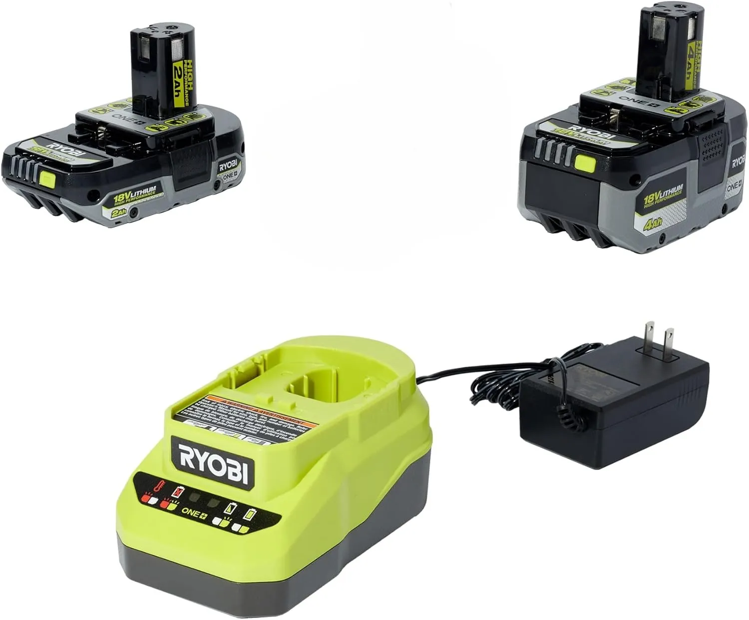 Ryobi ONE  PSK106SB Starter Kit with 2Ah Battery, 4Ah Battery, and Charger