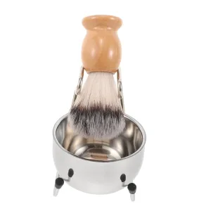 SAFIGLE Shaving Bowl Men Stainless Steel Grooming Kit Holder and Soft Bristles Complete Wet Shaving Accessories for Comfortable Elegant Packaging