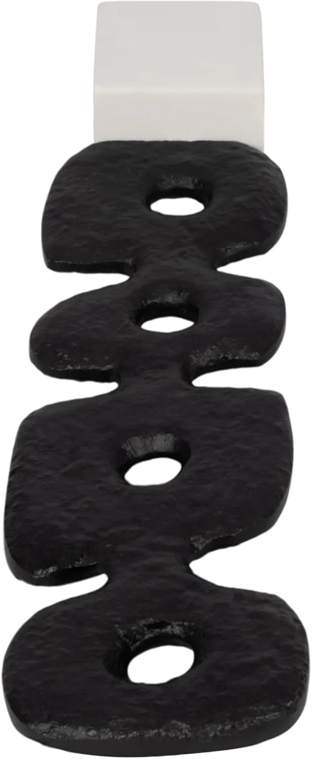 Sagebrook Home Modern Abstract Totem Sculpture with Marble Base Aluminum Decor