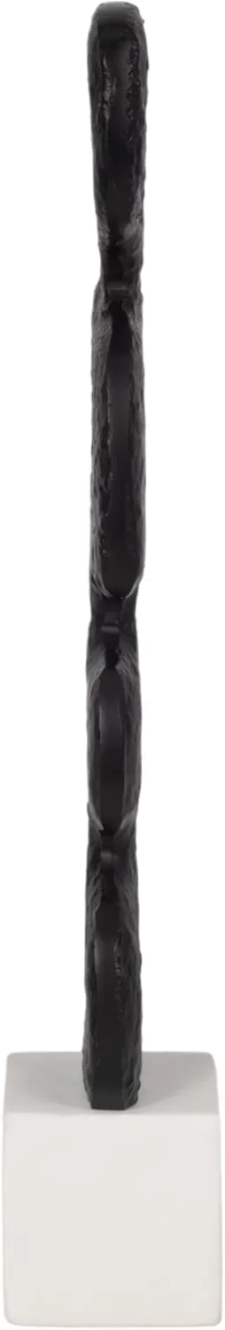Sagebrook Home Modern Abstract Totem Sculpture with Marble Base Aluminum Decor