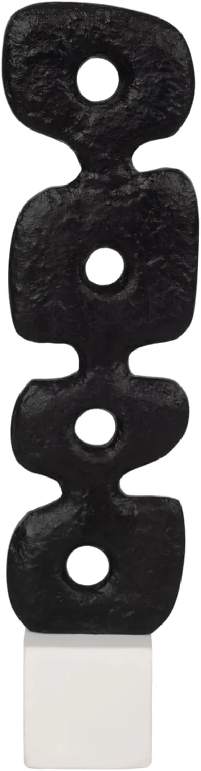 Sagebrook Home Modern Abstract Totem Sculpture with Marble Base Aluminum Decor