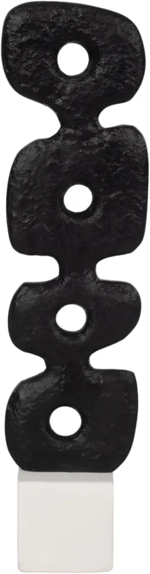 Sagebrook Home Modern Abstract Totem Sculpture with Marble Base Aluminum Decor