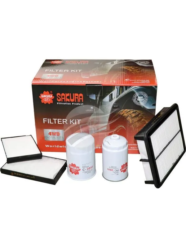 Sakura Filter Kit Oil Air Fuel Cabin For Hyundai Tq Iload D4Cb K-28010