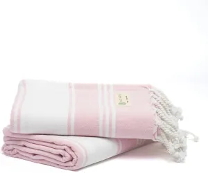 Salt Earth Cotton Turkish Beach Towel, Set of 2 Large, Bathroom, Beach Essentials, Gym, Quick Dry for Shower, Lightweight Large Towels for All (Candy Pink)