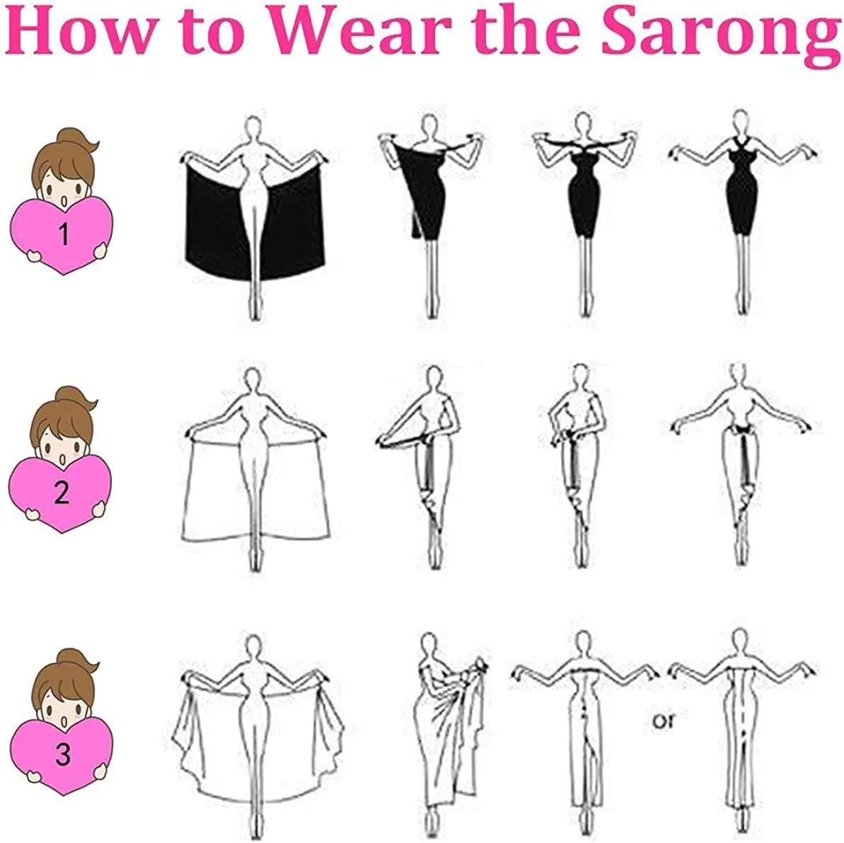 Sarong Coverups for Women Beach Wrap Skirt Swimsuit Wraps Long Chiffon Sarong Wraps