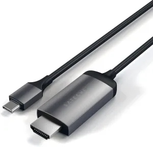 Satechi Aluminum USB C to HDMI Cable 4K @ 60Hz – USB C to HDMI Capable – Compatible with iMac Pro, iMac, Mac mini, MacBook Pro/Air, Windows, PC, Laptop and More - Space Gray