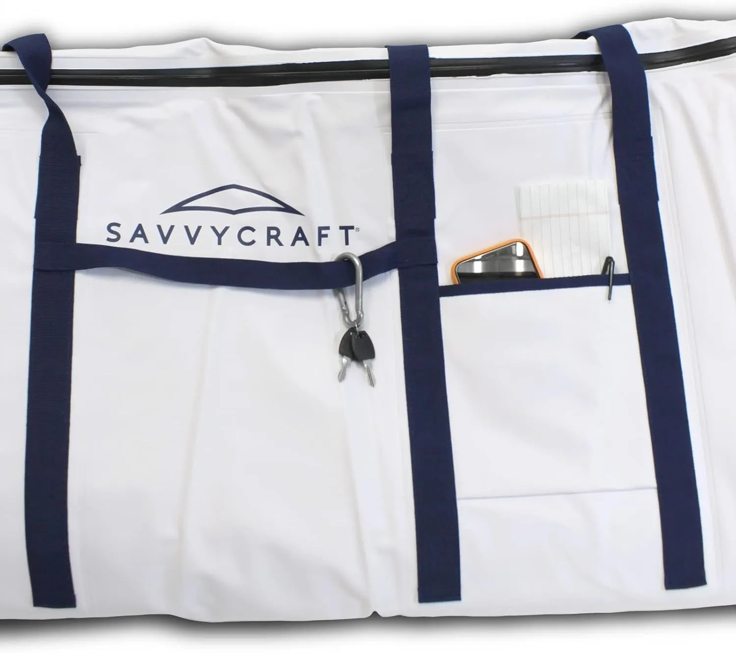 Savvycraft Soft Insulated Fishing Bag, Waterproof Leakproof Fish Storage Insulated Bag with Easy Grip Handles, White 48" L x 10" W x 20" H