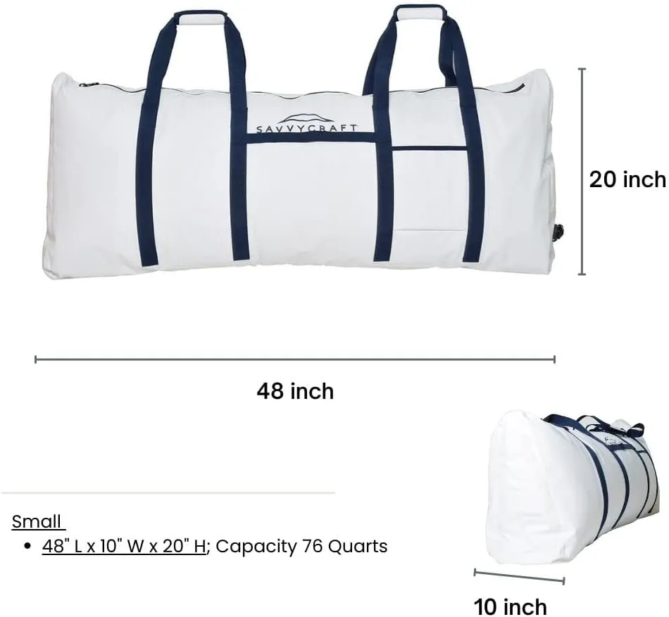 Savvycraft Soft Insulated Fishing Bag, Waterproof Leakproof Fish Storage Insulated Bag with Easy Grip Handles, White 48" L x 10" W x 20" H